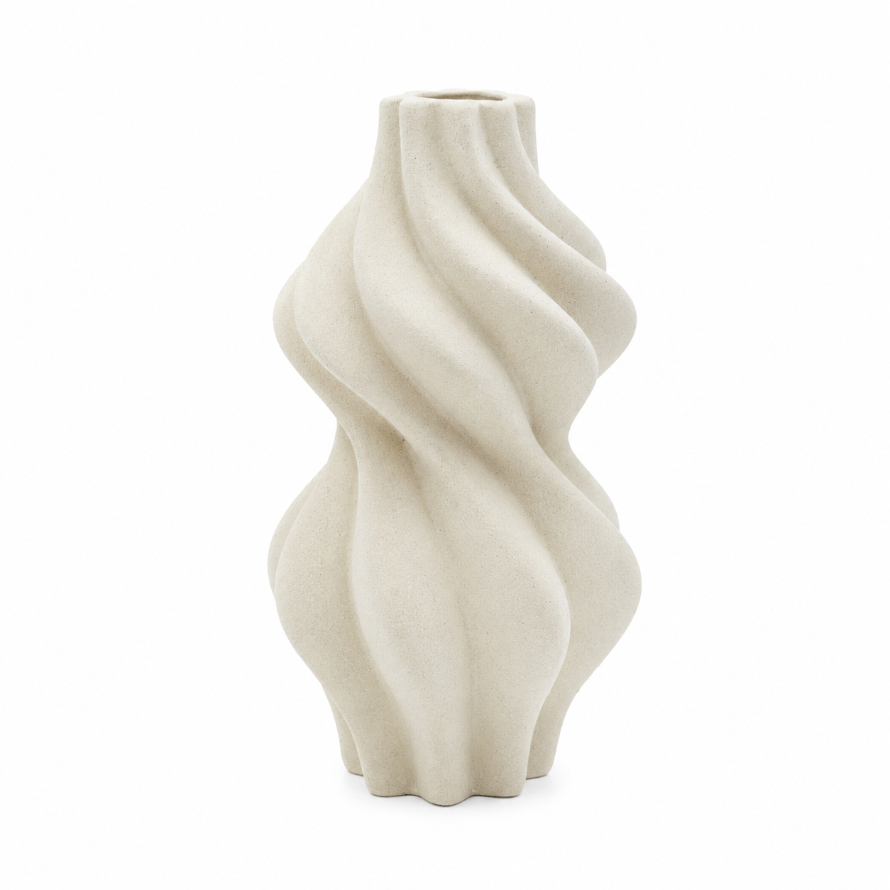 Wazon ceramiczny ozdobny Falisty 3 biały 12x19,7cm