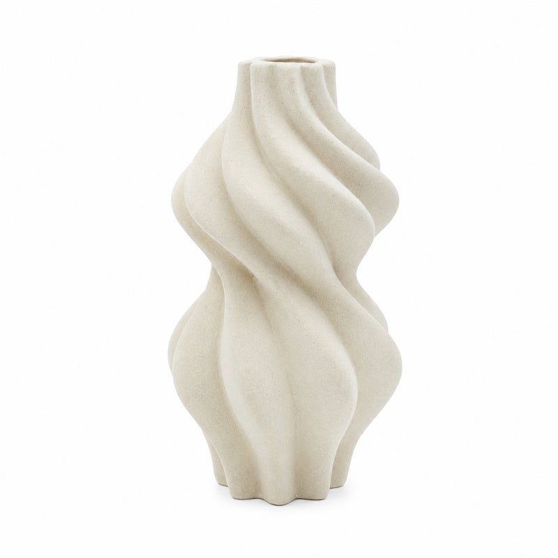 Wazon ceramiczny ozdobny Falisty 3 biały 12x19,7cm