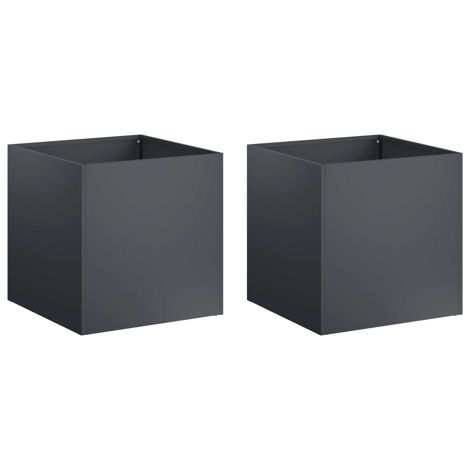 2x Donica Ogrodowa Stalowa 25x25x25 cm Antracytowa na Taras na Balkon