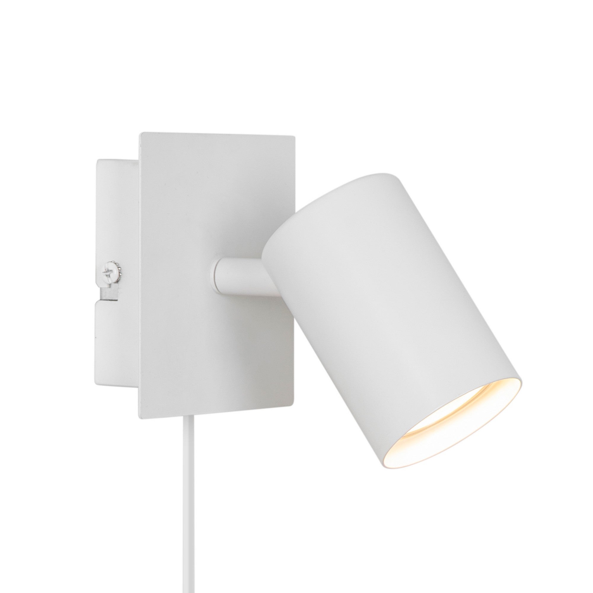 Minimalistyczna biała regulowana lampa ścienna Frida z przełącznikiem kablowym 1xGU10