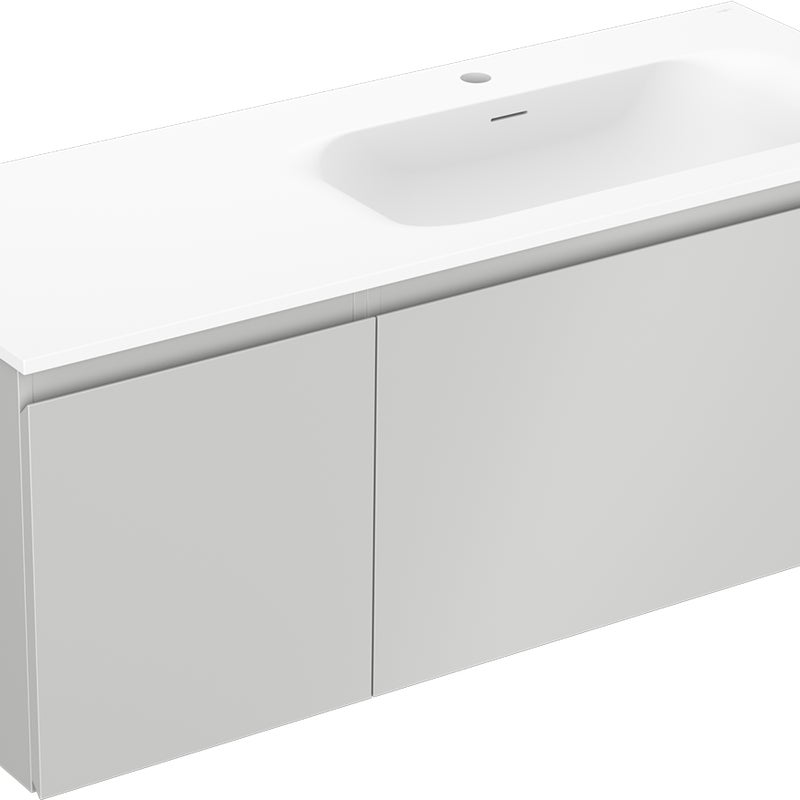 Mexen Orio szafka łazienkowa 120 cm z umywalką Vela prawą, 1S, 1D, szara mat/biała mat - 91A13-12047-3-BBFF62-W23P01