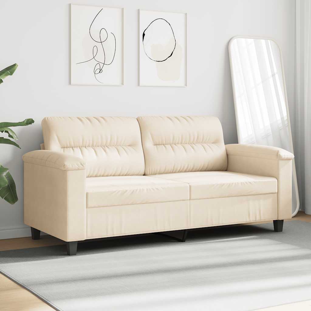 Sofa 2-osobowa, beżowy, 140 cm, tapicerowana mikrofibrą