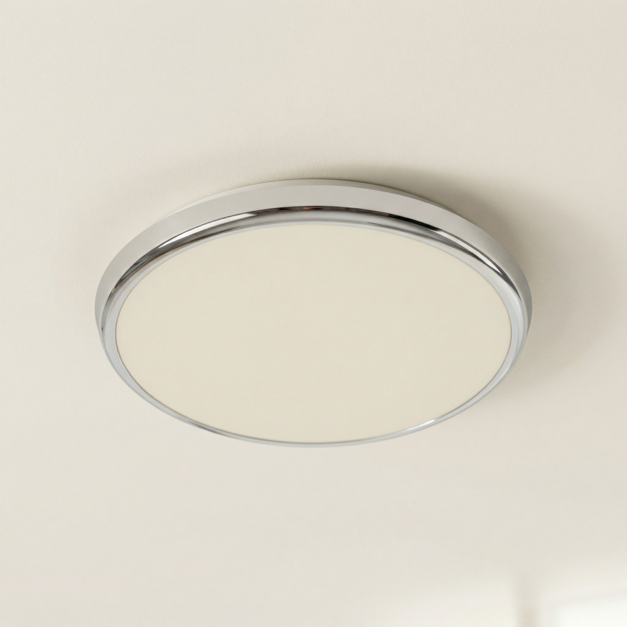 Plafon okrągły z pilotem Balthasar LED 18W Odcienie bieli 1600lm chromowany biały wym:4,5x30x30cm IP44 Rabalux