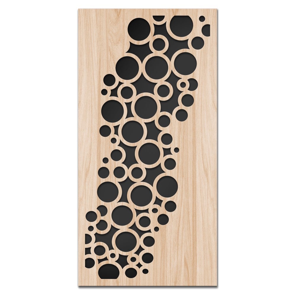 CIRCLE - Obrazek z drewna kompozytowego i PVC wycinany laserowo, 50x100 cm