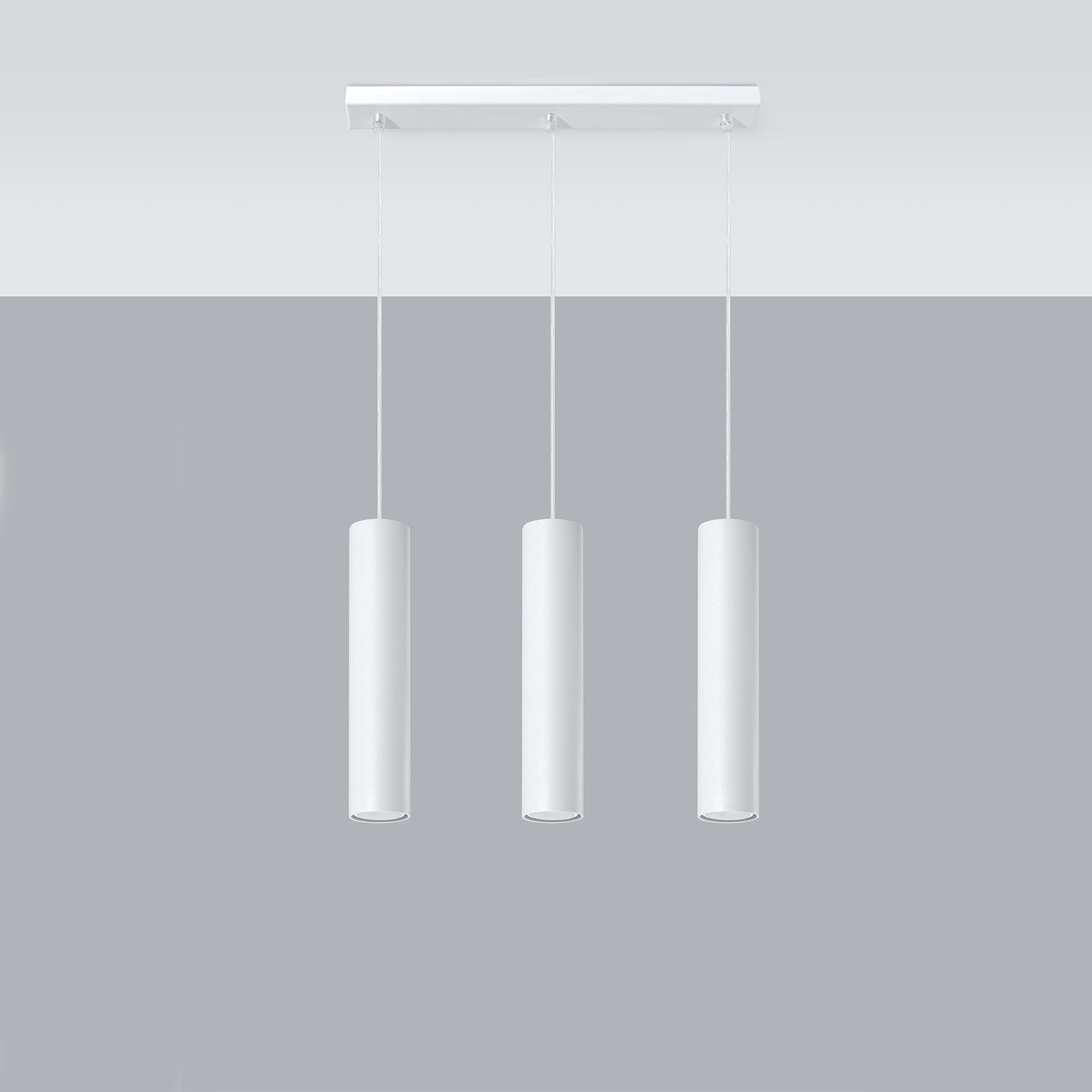 Suspension Acier Blanc GU10 3 Lagos Line