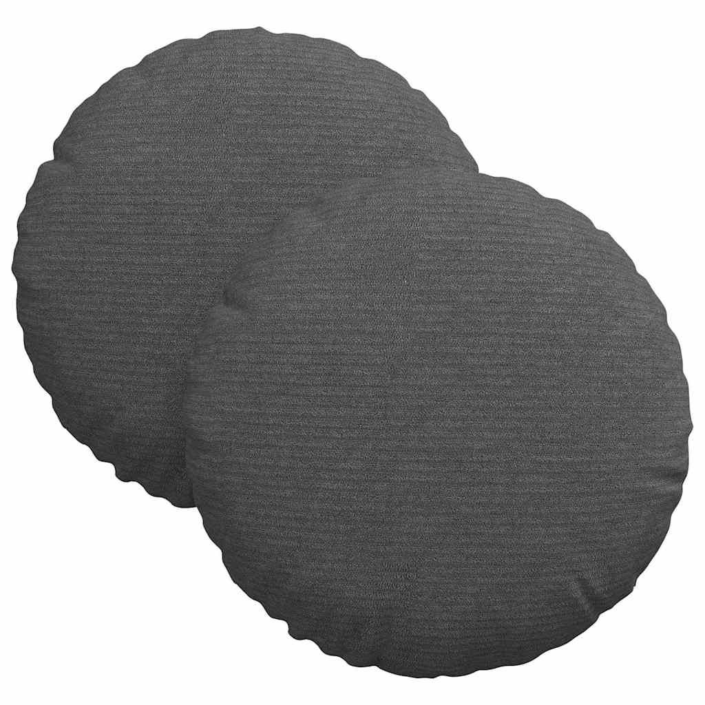 Poduszki na siedziska 2 pcs Ciemnoszary Ø30 x 13 cm