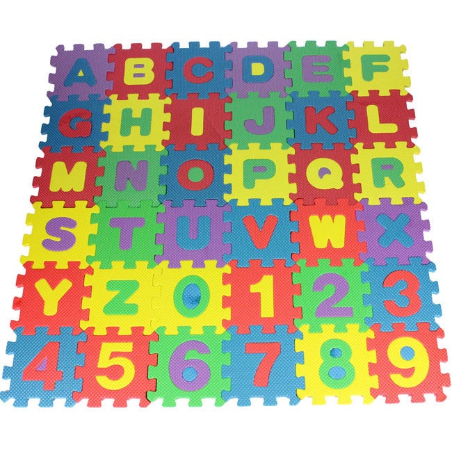 Mata 6*6cm, mata dla dzieci, puzzle, mata edukacyjna (26 angielskich liter + 10 cyfr)