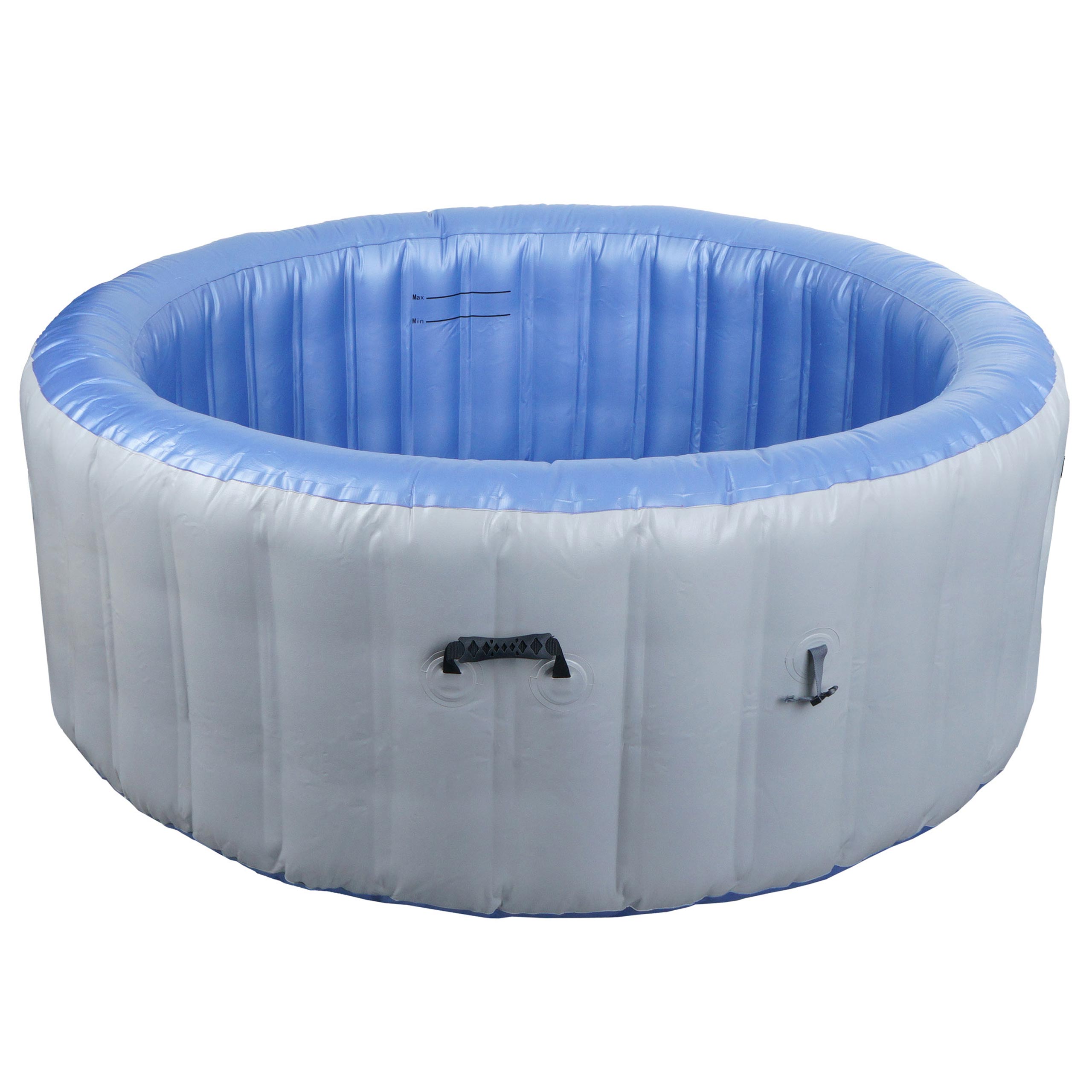Whirlpool HWC-N97, basen zastępczy dla 4 osób, wewnętrzny/zewnętrzny nadmuchiwany laminowany PVC, okrągły Ø180cm ~ szaro-niebieski