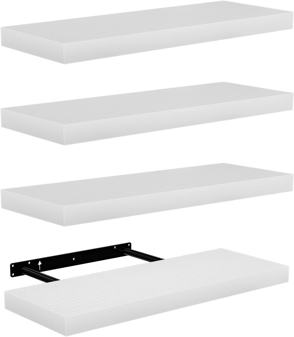Regał ścienny, półki ścienne 60 cm, drewniane półki ścienne z płyty MDF, biura, salonu, kuchni itp