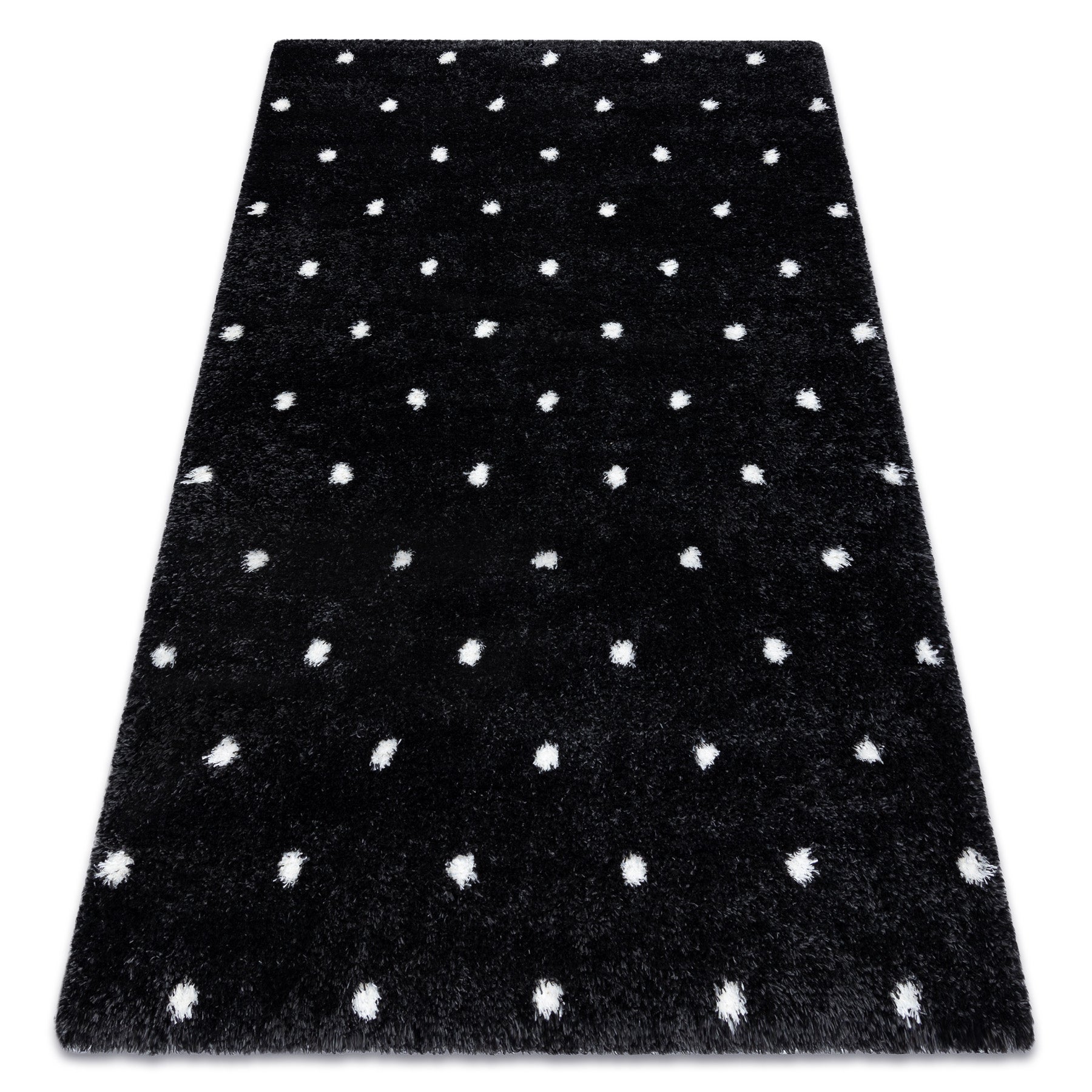 Dywan FLUFFY 2370 shaggy kropki - antracyt / biały 180x270 cm