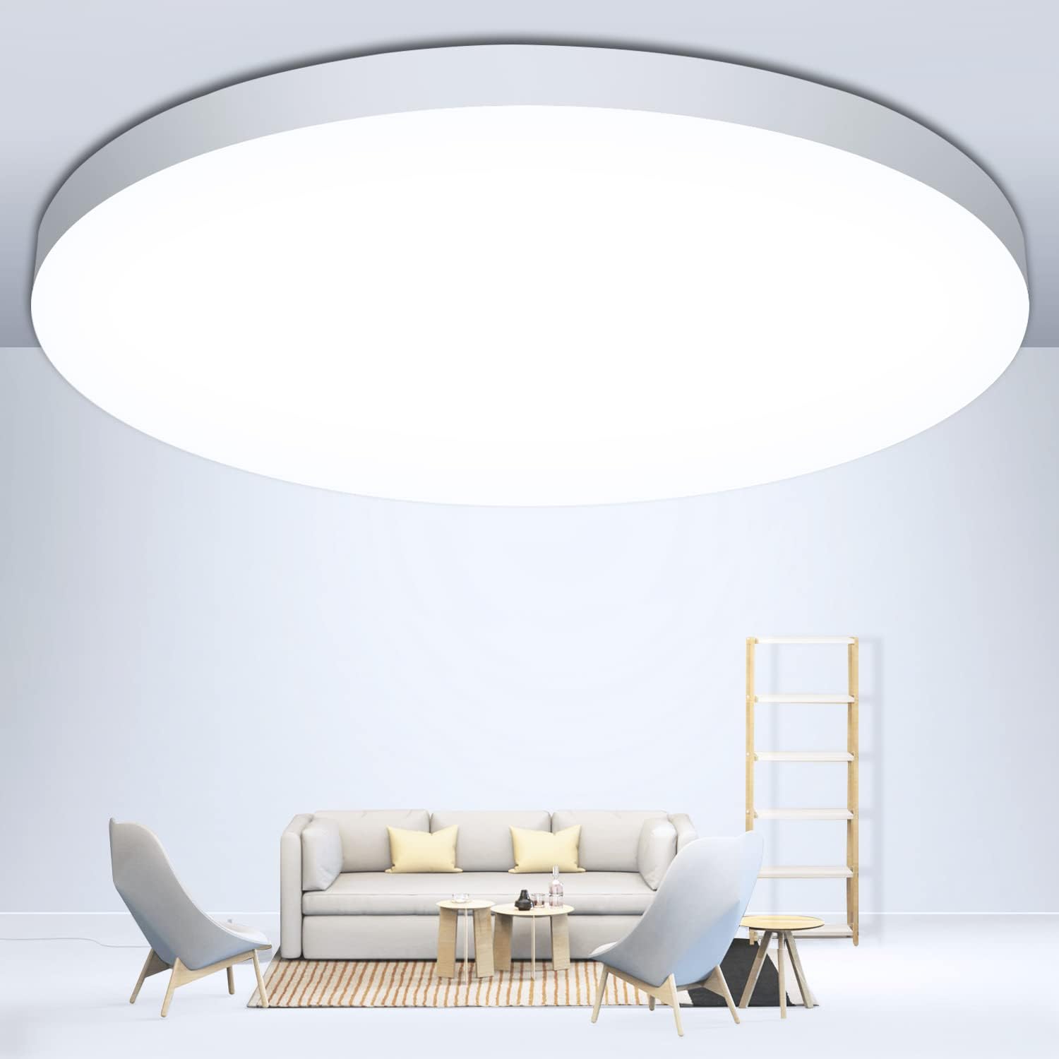 Lampa sufitowa LED 24 W, 2 000 lm, 6 500 K, do łazienki, IP44, średnica 28 cm, do łazienki, sypialni, kuchni, salonu i na balkon