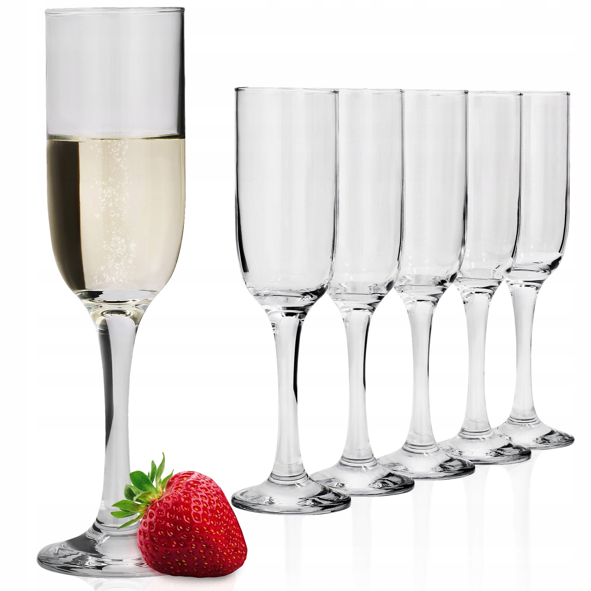 KOMPLET KIELISZKÓW 6X KIELISZKI DO SZAMPANA PROSECCO SZKLANE PRZEZROCZYSTE KOTARBAU