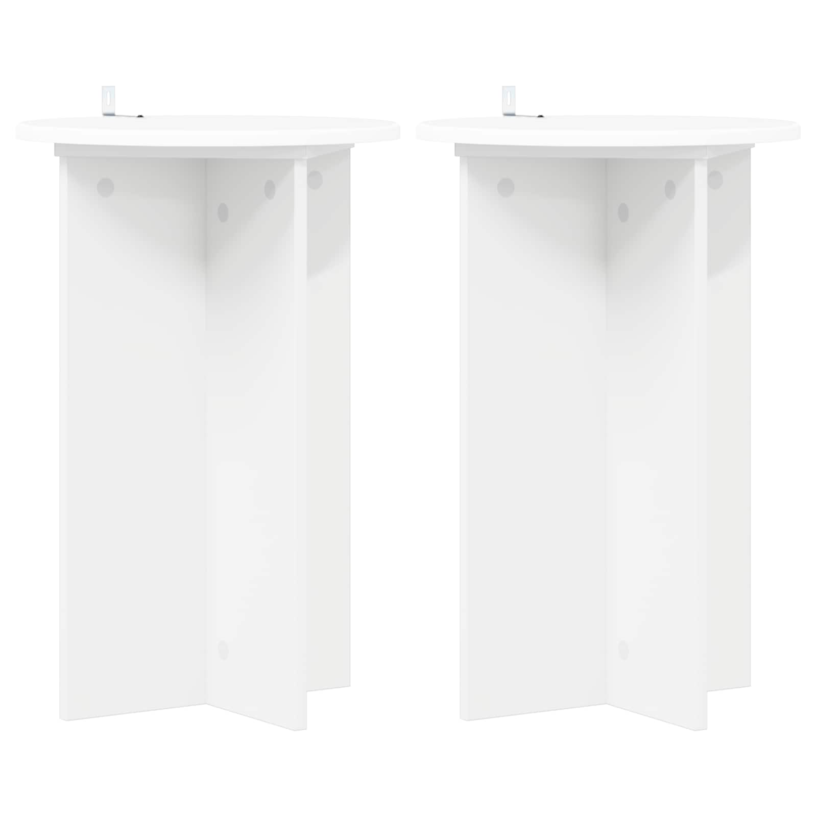 2x Stojak na Rośliny 60 cm Biały Ø40 cm do Salonu