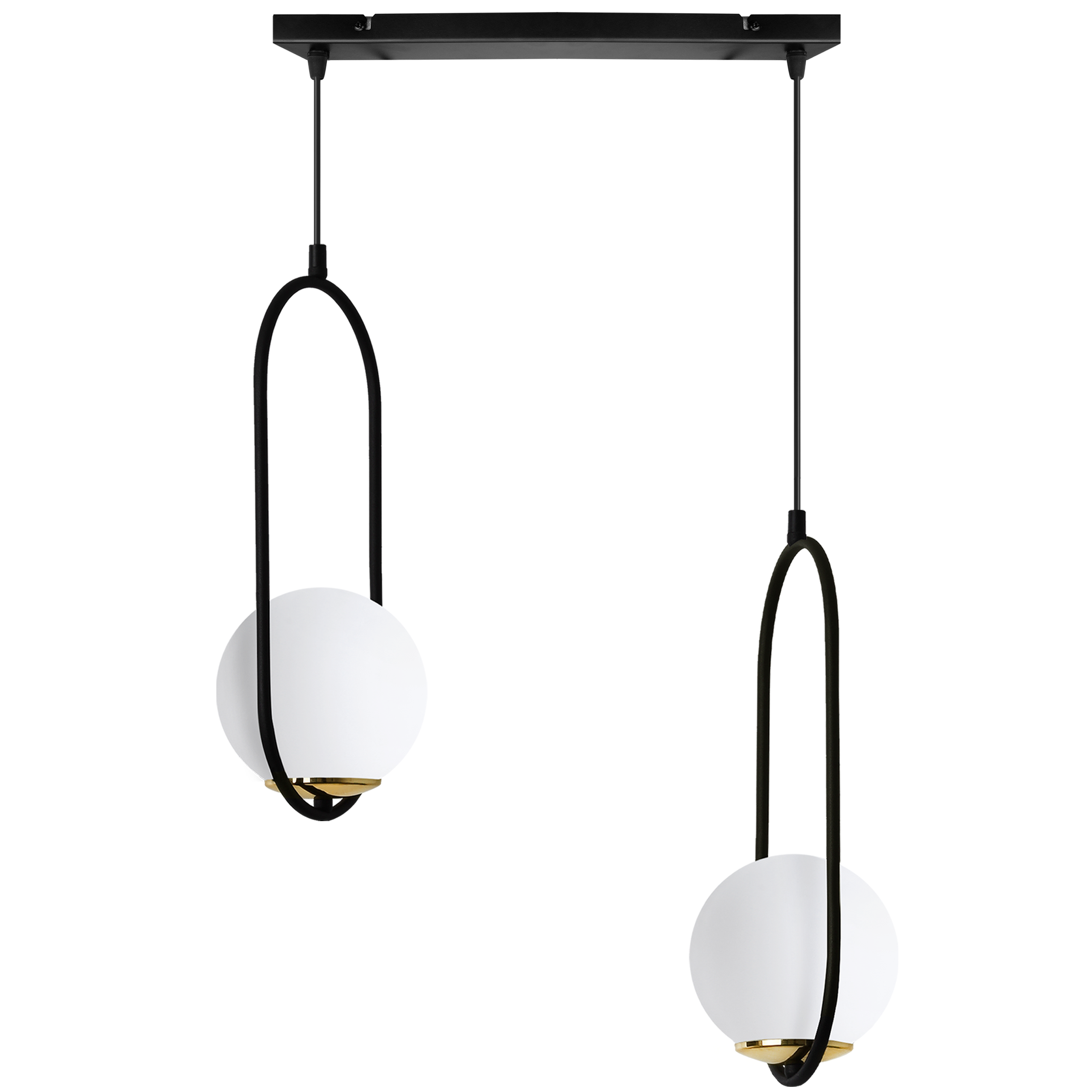 Lampa sufitowa wisząca Light Home LH Luna 2x E14 biały/czarny/złoty