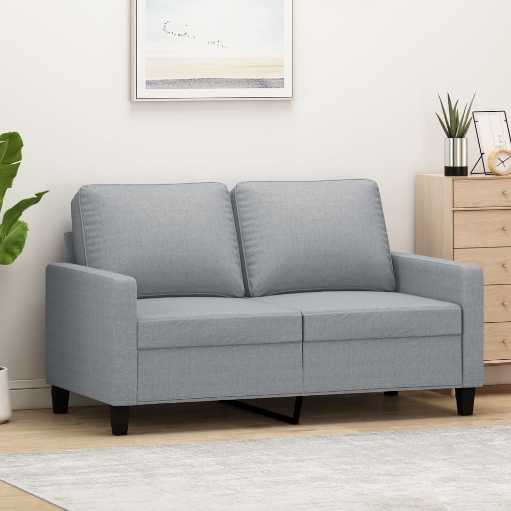 Sofa 2-osobowa, jasnoszara, 120 cm, tapicerowana tkaniną vidaXL