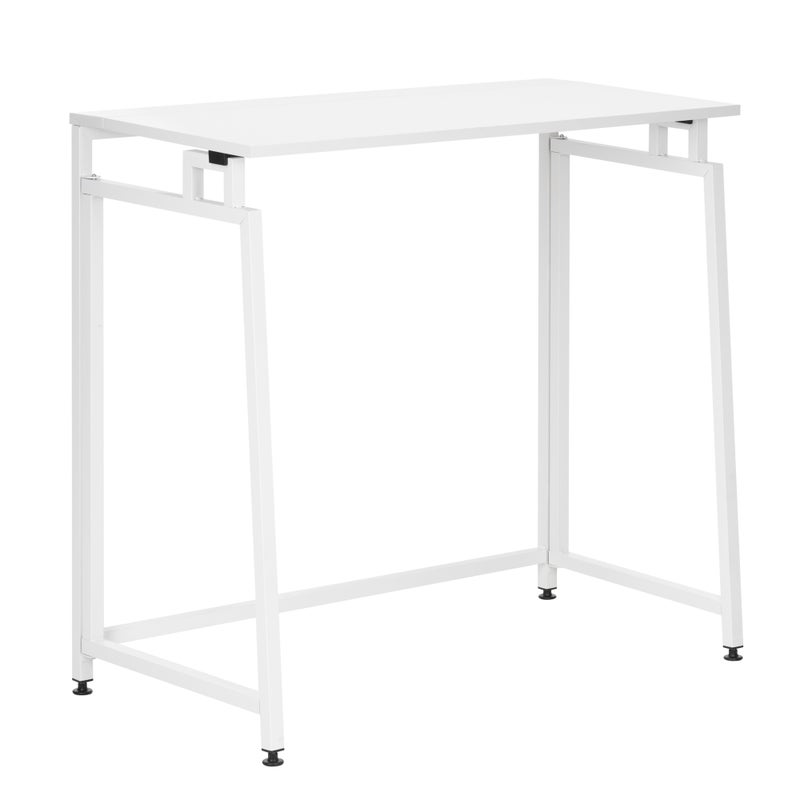 Biurko gabinetowe, stolik do nauki składany, komputerowy 80 cm drewniane, białe