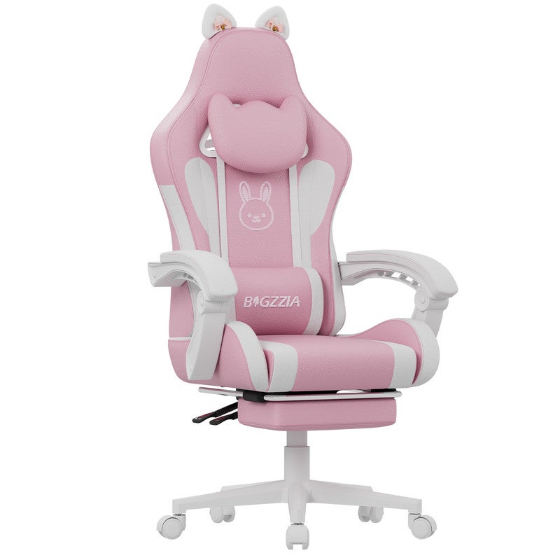 Fotel gamingowy dla dzieci z podnóżkiem, regulowany na wysokość, ergonomiczny