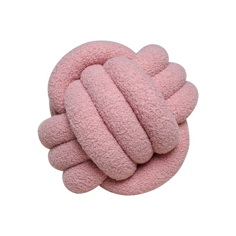 Szaro-różowa poduszka kulkowa o średnicy 28 cm, 1 okrągła poduszka dekoracyjna do domu, estetyczna poduszka dekoracyjna, poduszka ze skóry jagnięcej