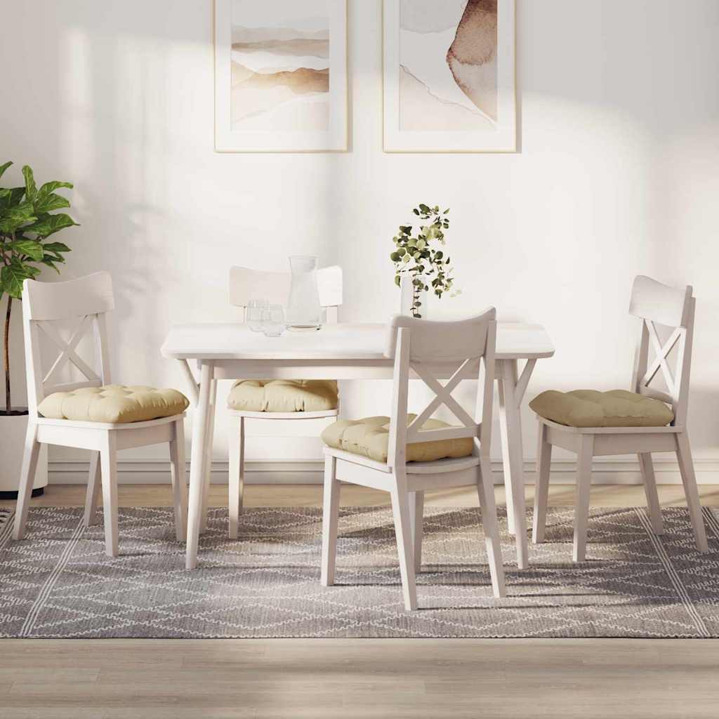Poduszki na siedziska 4 pcs Kremowy 40 x 40 x 12 cm tkanina vidaXL