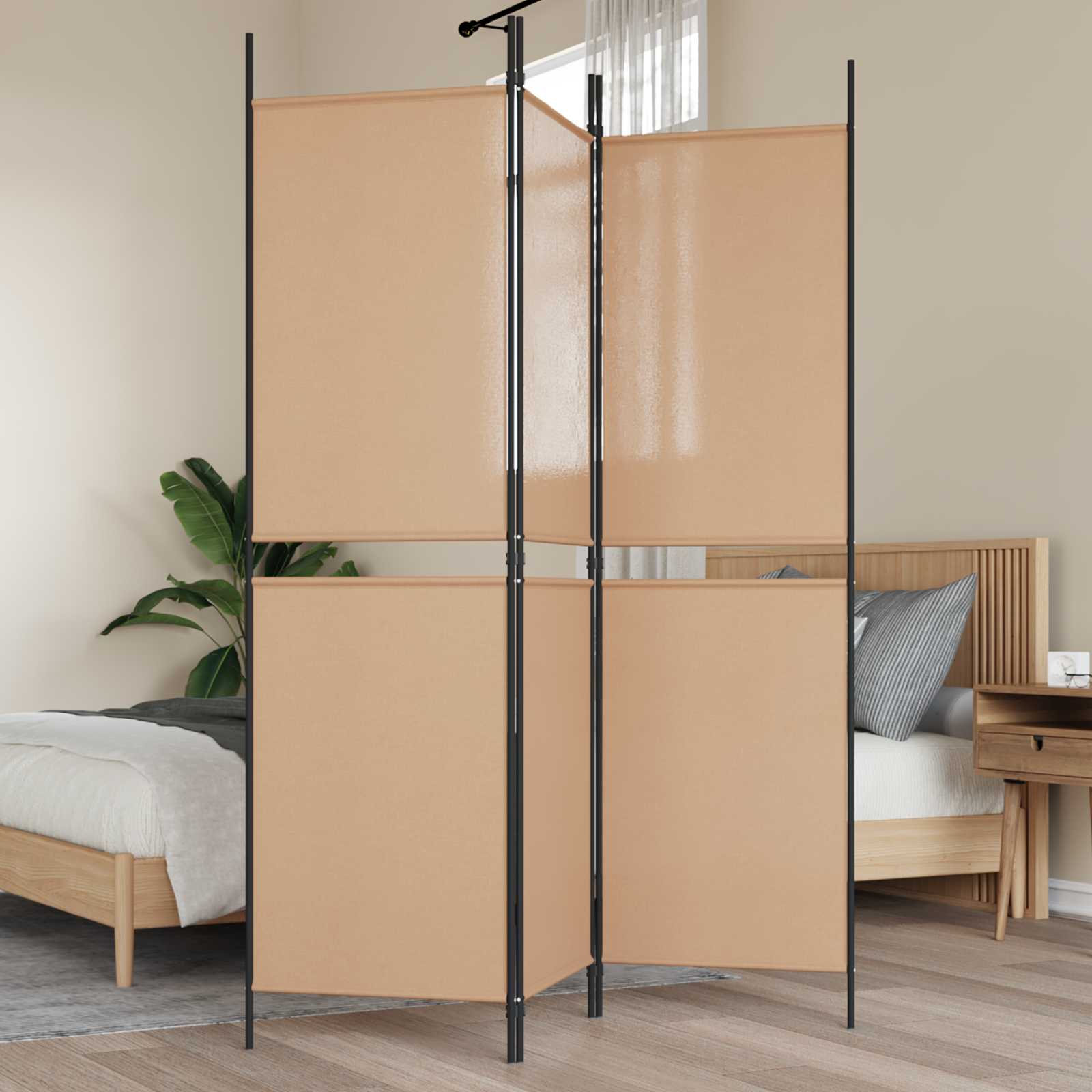 3-panelowa parawana Beżowy 150 x 180 cm tkanina vidaXL