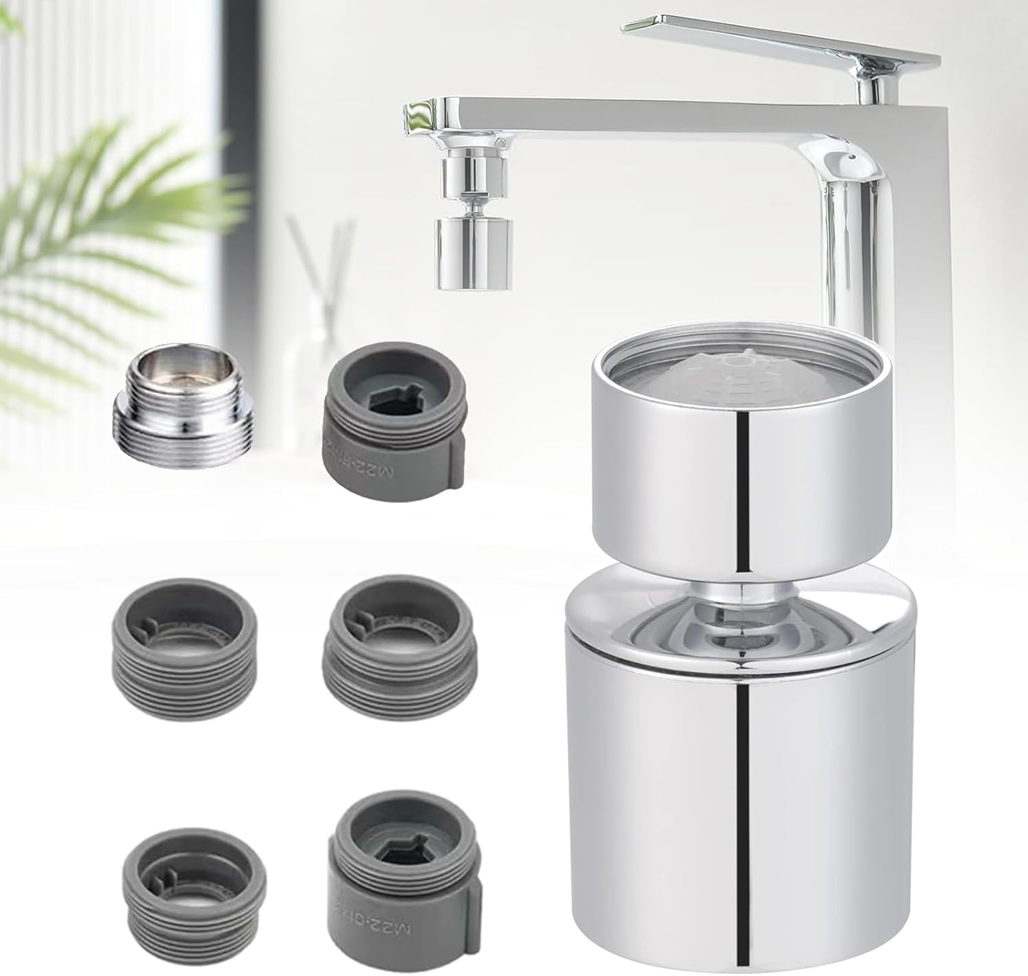 Perlator do kranu, obrotowy o 360 ° filtr piankowy do kranu z 2 trybami natrysku do zlewu kuchennego w łazience, oszczędność wody-Fm22