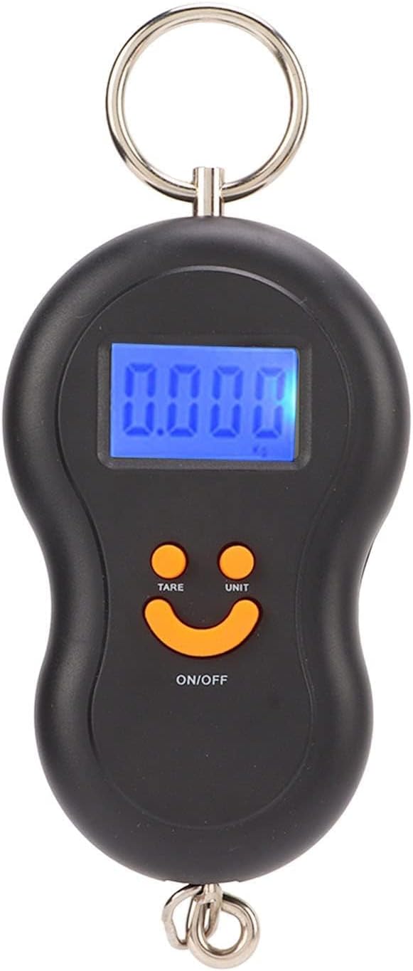 Przenośna waga bagażowa Mengshen, wisząca waga bagażowa, 50 kg, podświetlany wyświetlacz LCD, z hakiem, idealna w podróży, w domu i w samochodzie.