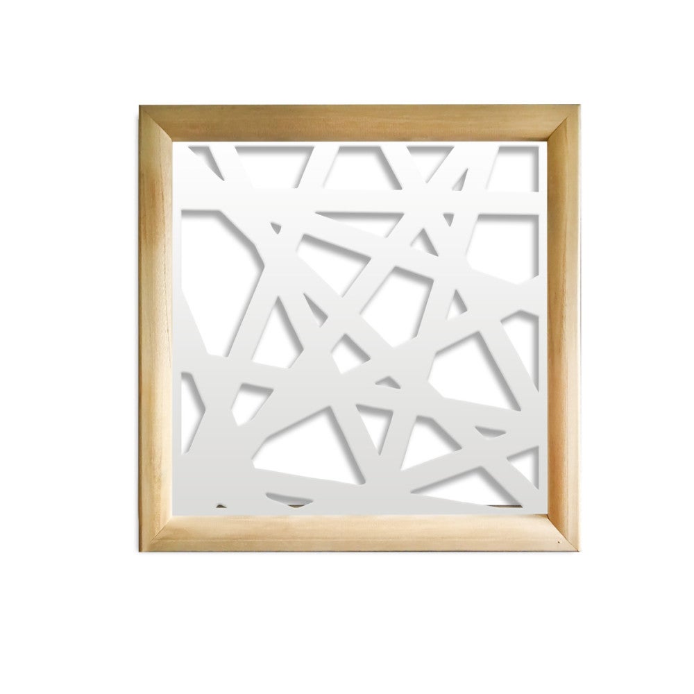 DIAGONAL MEDIUM - Kwadratowe moduły dekoracyjne z drewna i PVC - Rozmiar 73x73 cm - Grubość 64 mm - Kolor wewnętrzny BIAŁY
