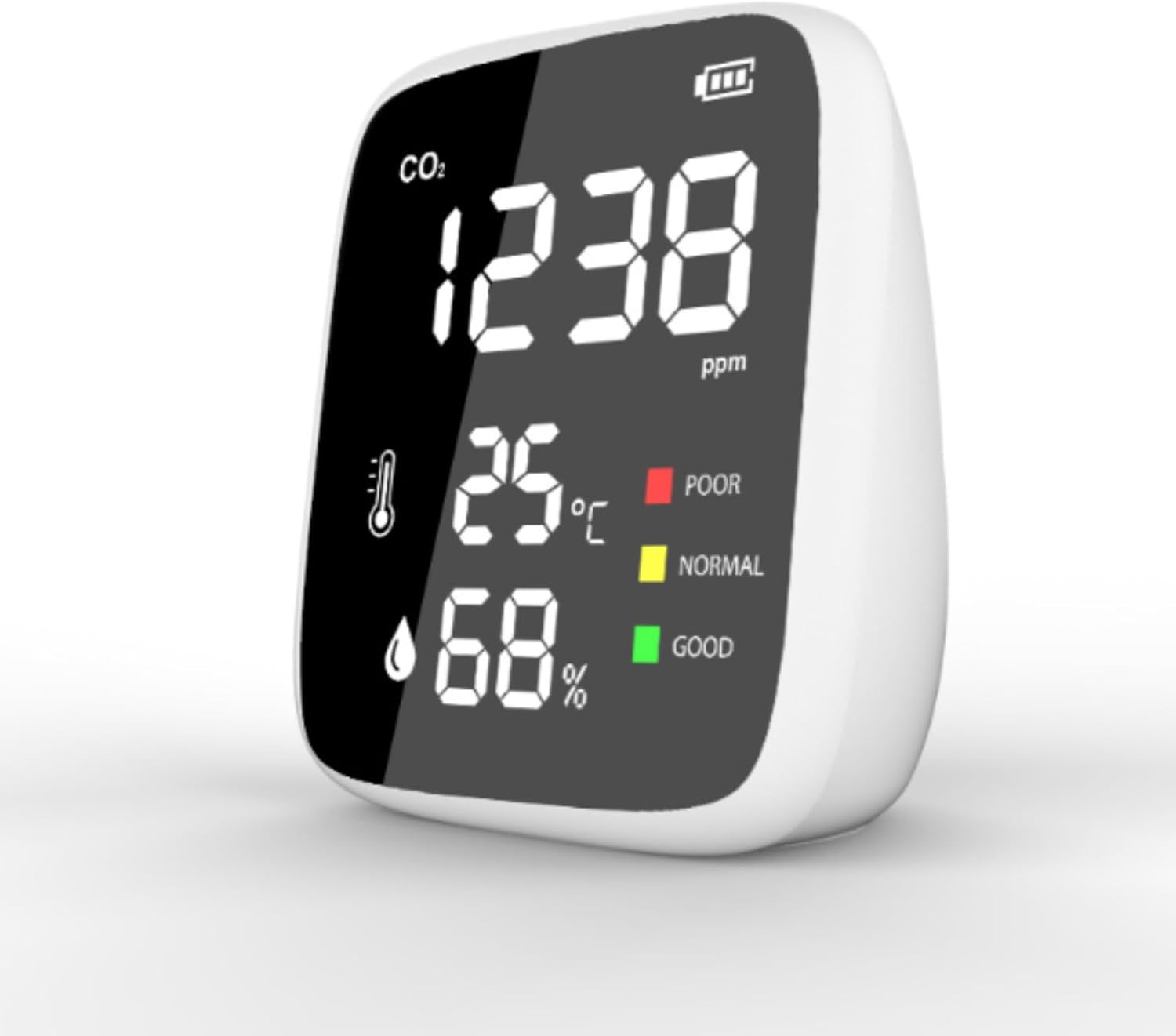 Miernik CO2, monitor jakości powietrza 3 w 1: detektor CO2, temperatura, wilgotność, wskaźnik CO2 400-5000 PPM, monitor dwutlenku węgla do domu, biura