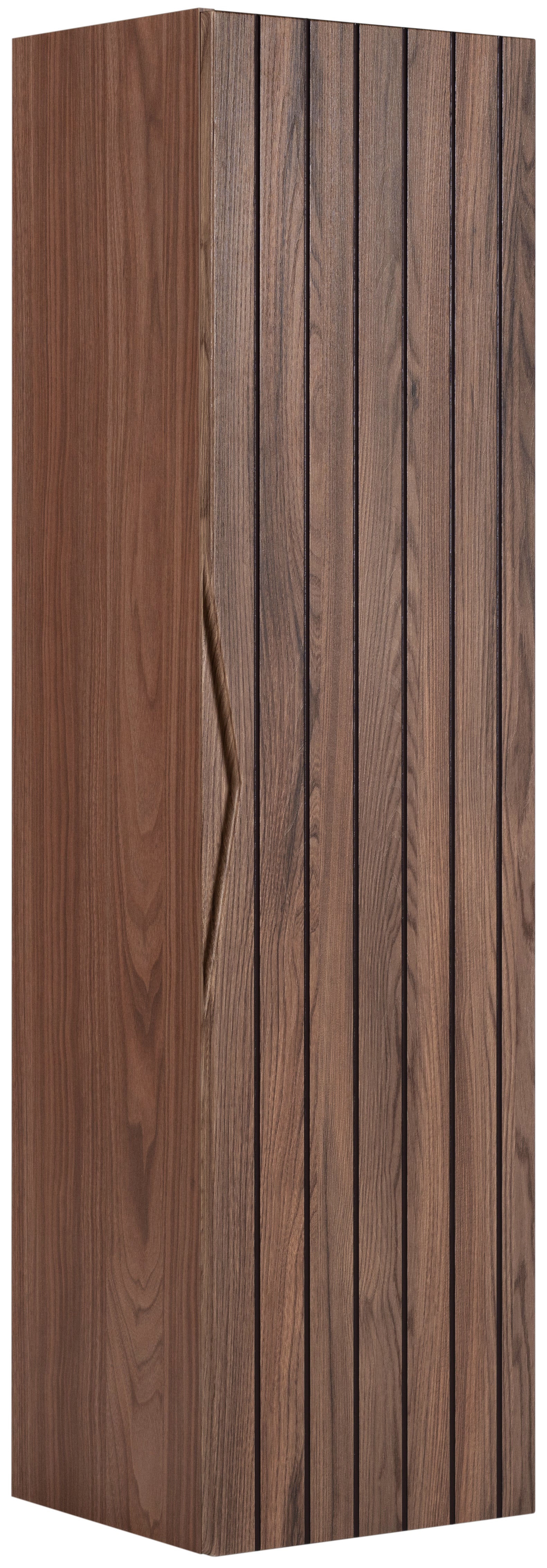 Słupek łazienkowy STELLA 35x130 cm orzech mat czarne ryfle wiszący