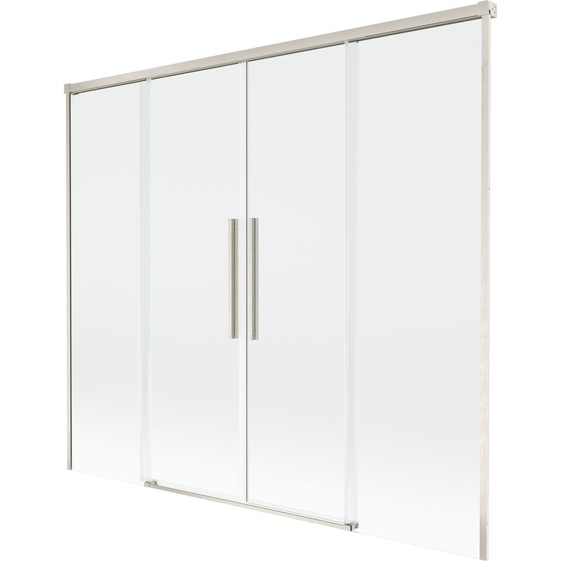 Mexen Rox parawan nawannowy 2-skrzydłowy rozsuwany 170 x 150 cm, transparent, nikiel szczotkowany - 8C9-170-002-97-00