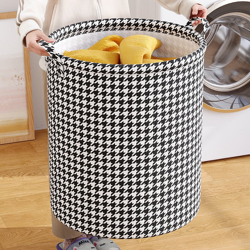 Zwinny kosz na pranie XXL (40x57 cm) – Kosz na magazynowanie z tkaniny, przeznaczony do łazienki, na brudne ubrania lub zabawki.