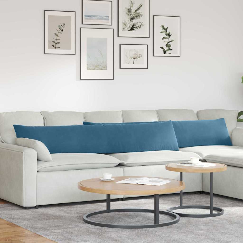 Poduszki na sofę 2 pcs Niebieski 200 x 40 cm Tkanina sztruksowa vidaXL