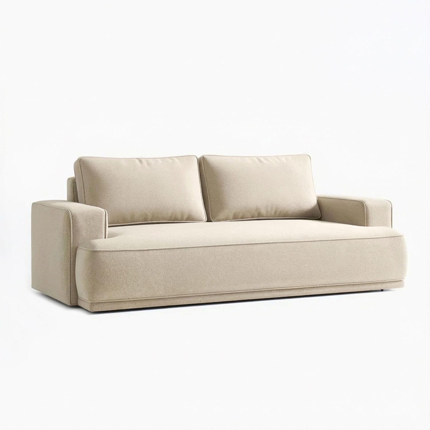 Sofa Rozkładana Kanapa z Funkcją Spania Dwuosobowa Do Salon Kremowa CAMELIA