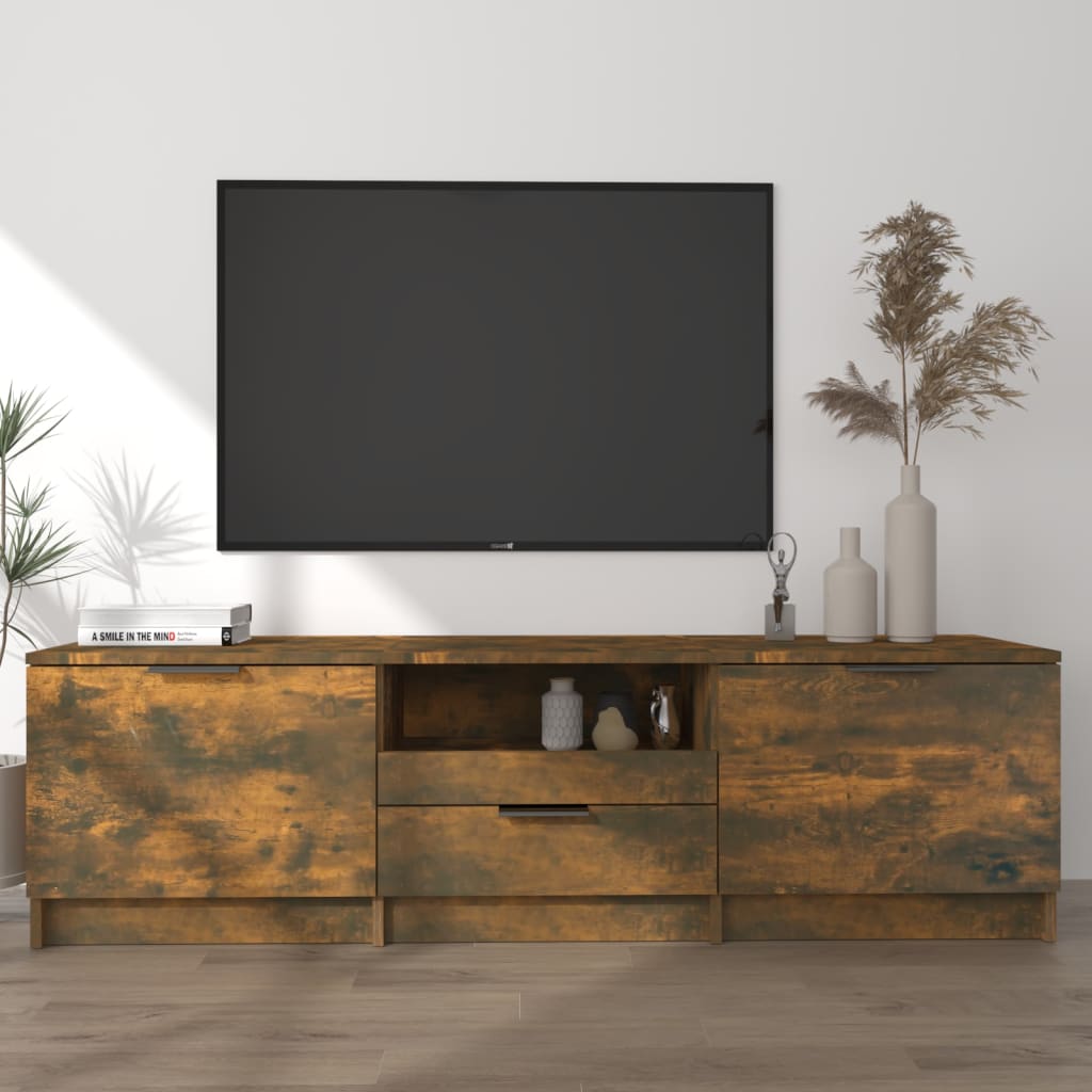 Szafka pod telewizor, przydymiony dąb, 140x35x40 cm vidaXL