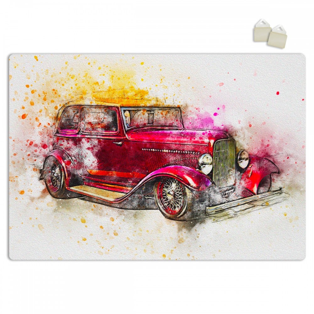 CZERWONY OLD TIMER - PLAKAT Forex z ekspandowanego PVC o grubości 3 mm - 100x70 cm