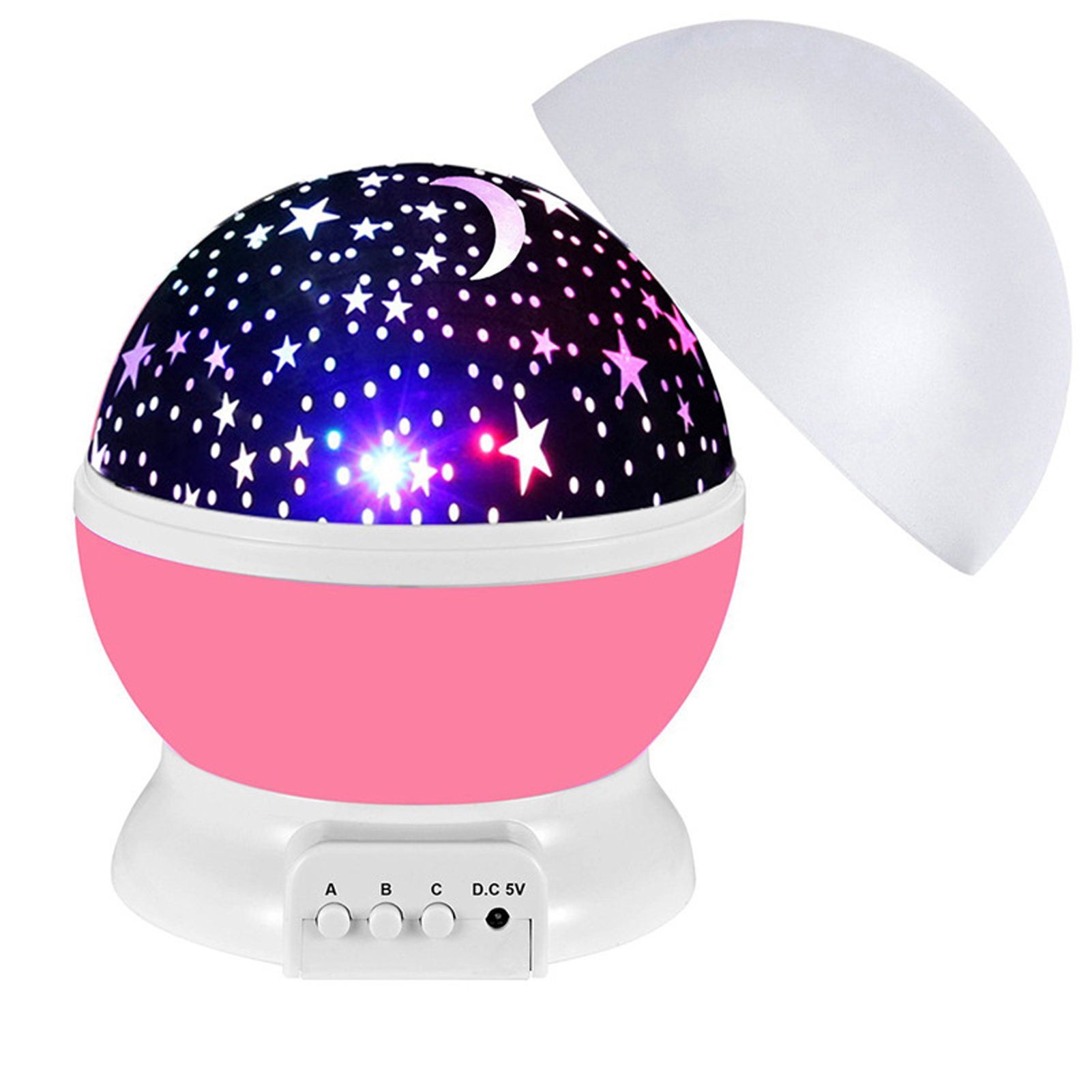Projektor gwiazd dla dzieci 0,5 W LED USB przenośny lampka nocna z rozgwieżdżonym niebem 277 g niebiesko-fioletowo-różowa lampa nastrojowa do sypialni