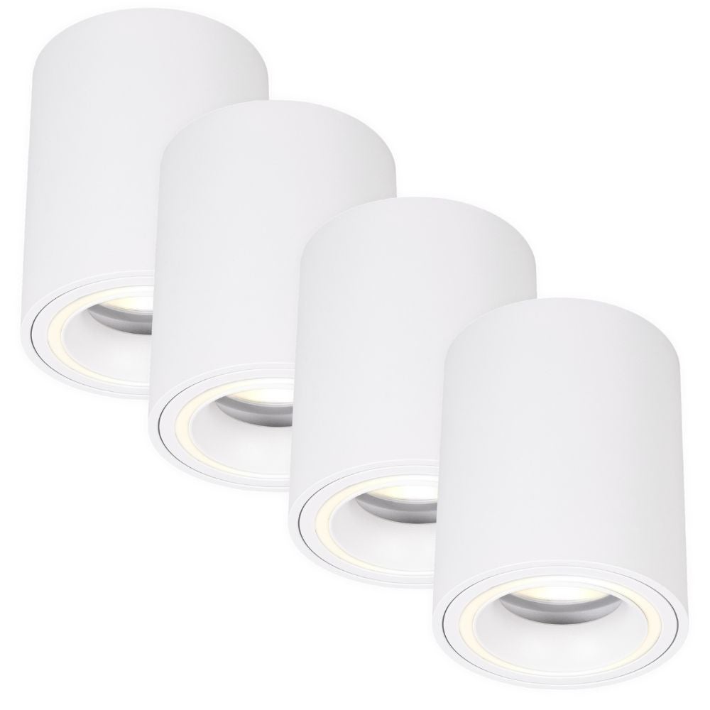 4x Ozdobny Reflektor natynkowy SPOT sufitowy ścienny Biały 4x GU10 Oprawa Halogenowa TUBA LED Zestaw 4 szt. - LEDHOFF