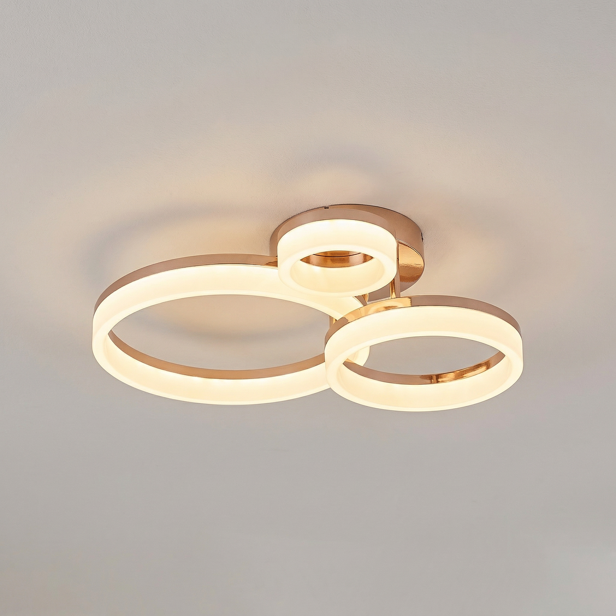 Lampa sufitowa wisząca Amilia złoto-biała LED 24W 3000/4000/6500K 2400lm nowoczesna wym: 13 x 51 x 38 cm metal Rabalux