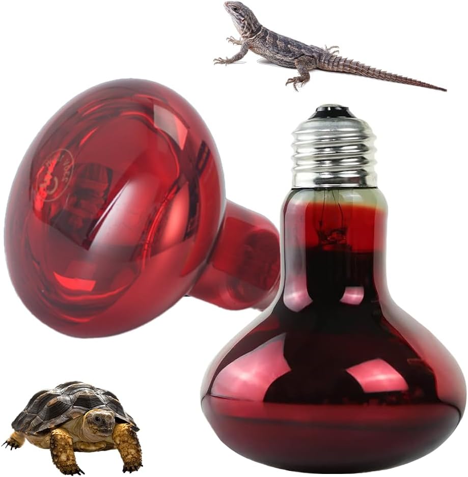 Lampa na podczerwień dla gadów, żarówki grzewcze na podczerwień 100 W, 2 sztuki E27, lampa grzewcza dla gadów i żółwi