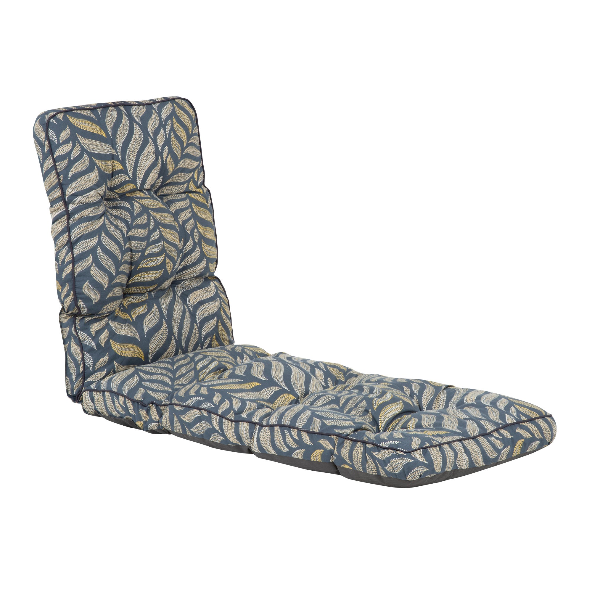 Poduszka na leżak 180 cm Modena Flocke / Lena Lounger szary/żółty liście PATIO