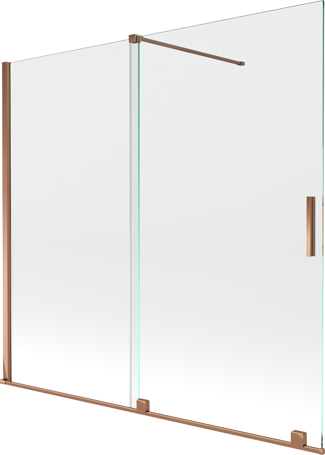 Mexen Velar parawan nawannowy 2-skrzydłowy rozsuwany 170 x 150 cm, transparent, różowe złoto - 896-170-000-01-60