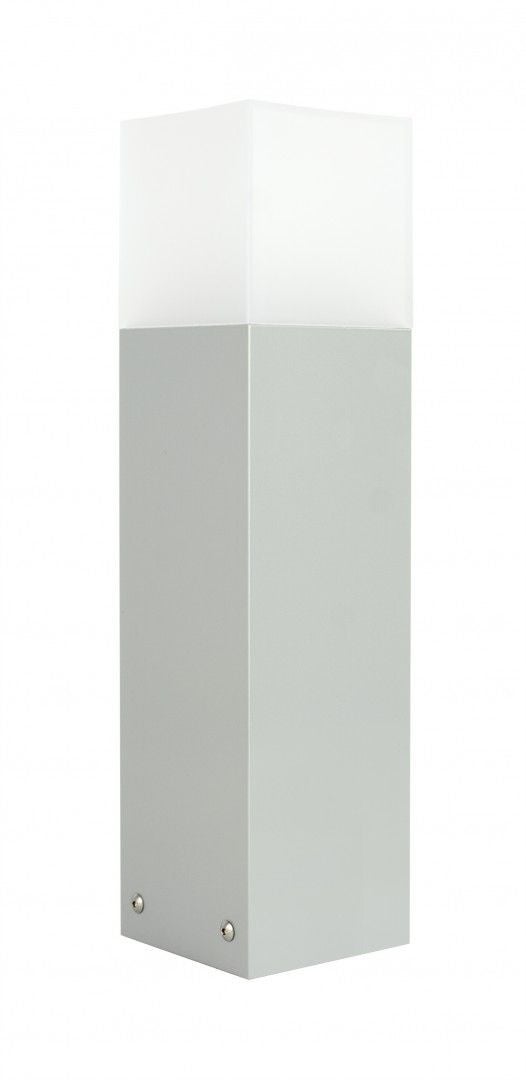 Lampa ogrodowa stojąca Cube srebrna 1xE27x20W IP44 wym: 40 x 10 x 10 cm aluminium SU-MA