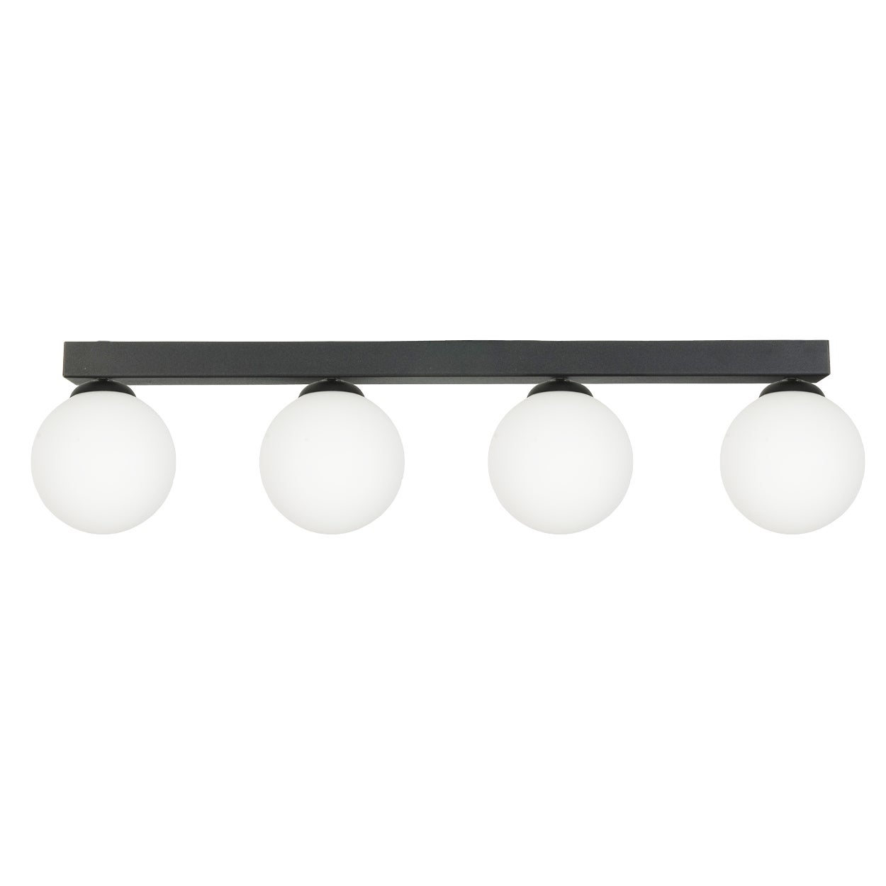 Lampa sufitowa listwa czarna do kuchni 4xE14 ARIAL białe kule Edylit