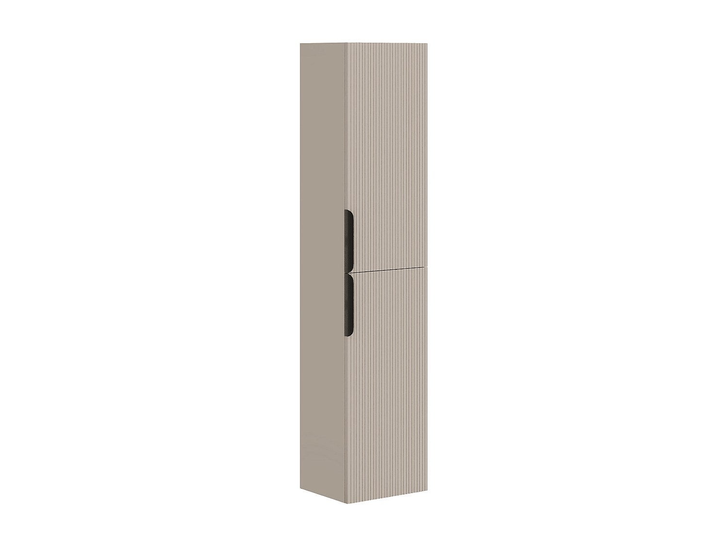 Szafka łazienkowa wisząca prążkowana- Kolor beżowy - H160 cm - DALIKO