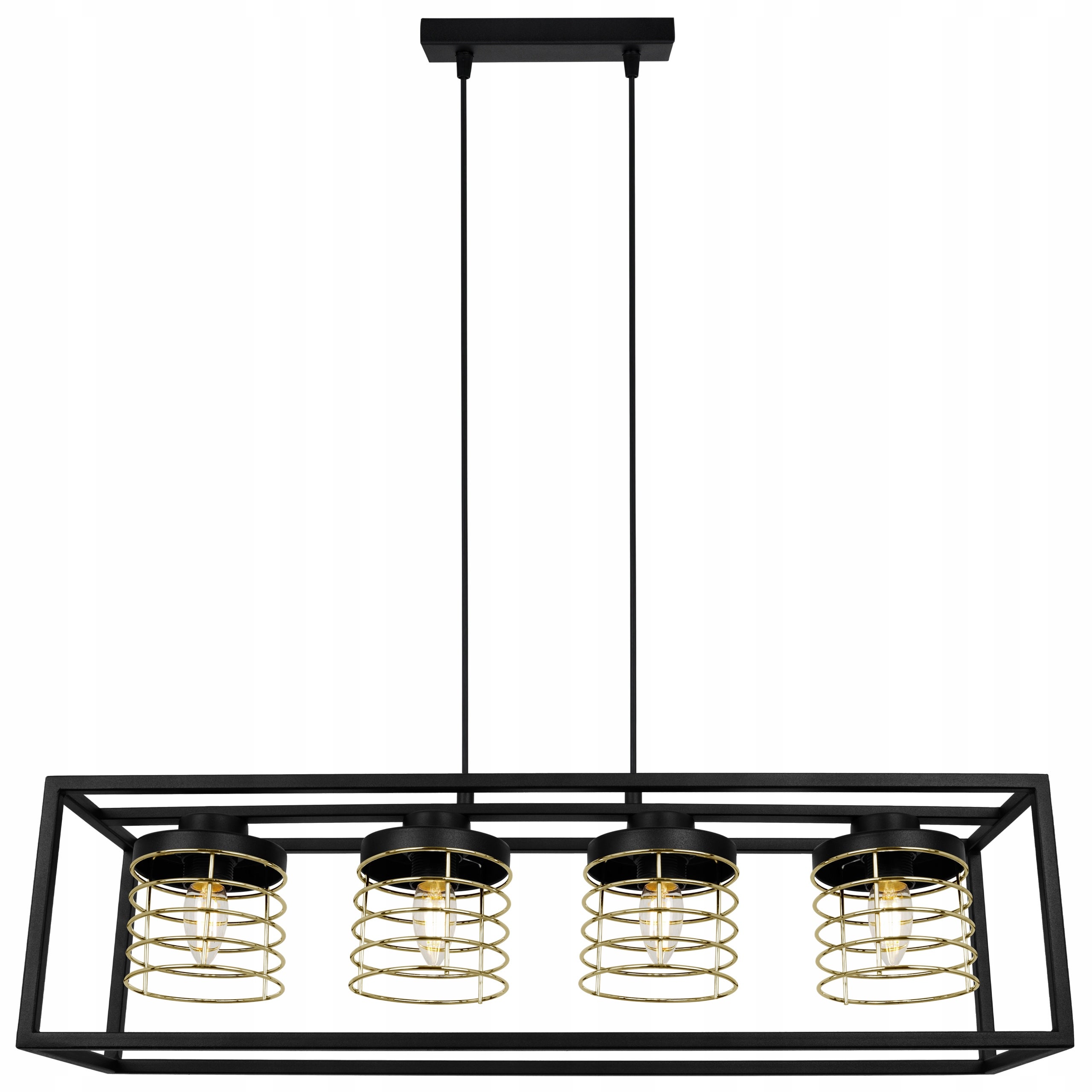 Lampa sufitowe wisząca Light Home LH Rasti Cage Klatka 4x E27 60W czarny/złoty