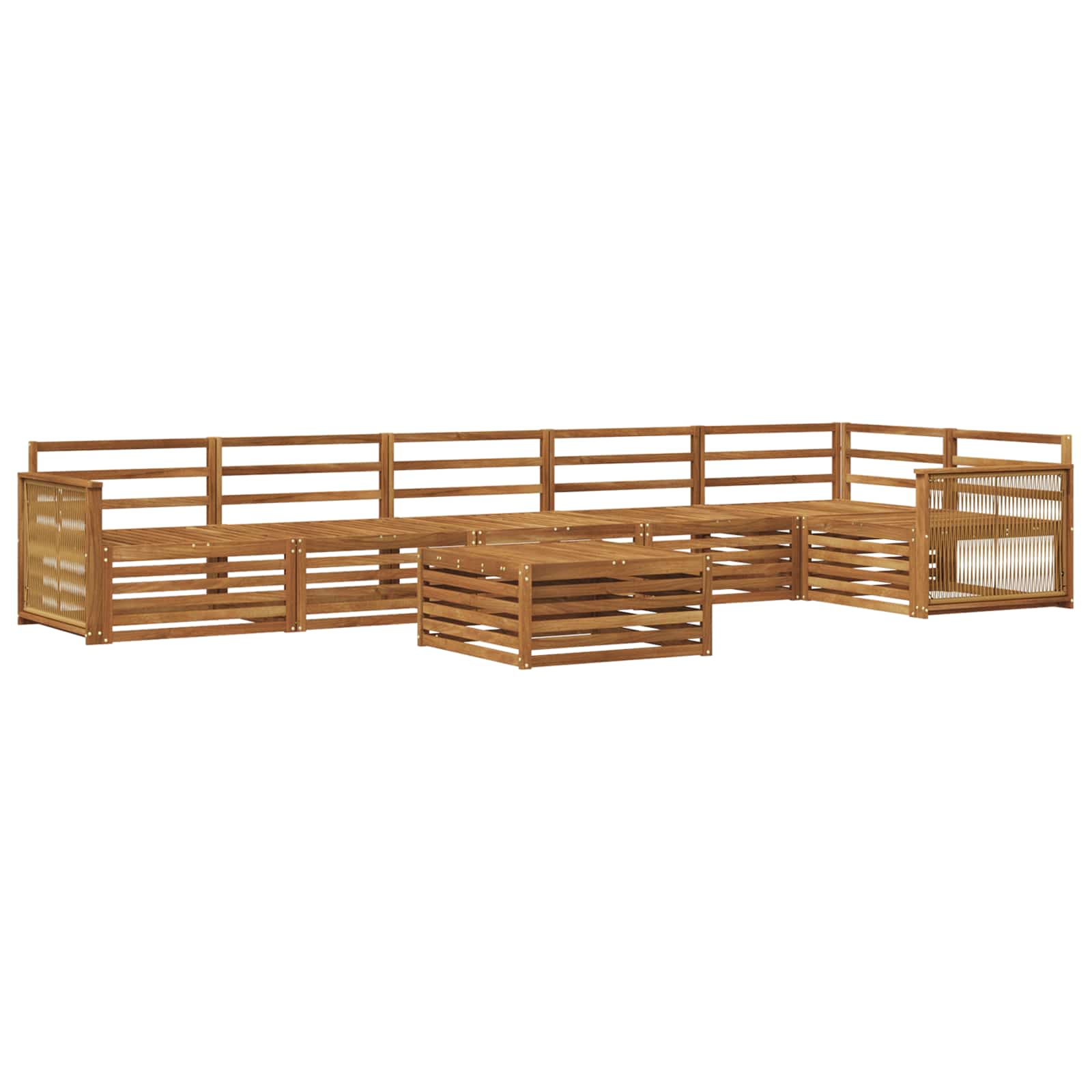 Zestaw sof na zewnątrz 7 pcs naturalny Lite Drewno Akacji