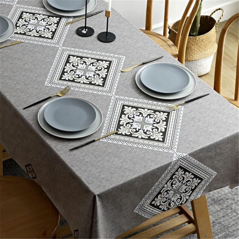 Obrus z tworzywa PVC odporny na plamy, idealny do restauracji i ogrodów, 120 x 180 cm, szary