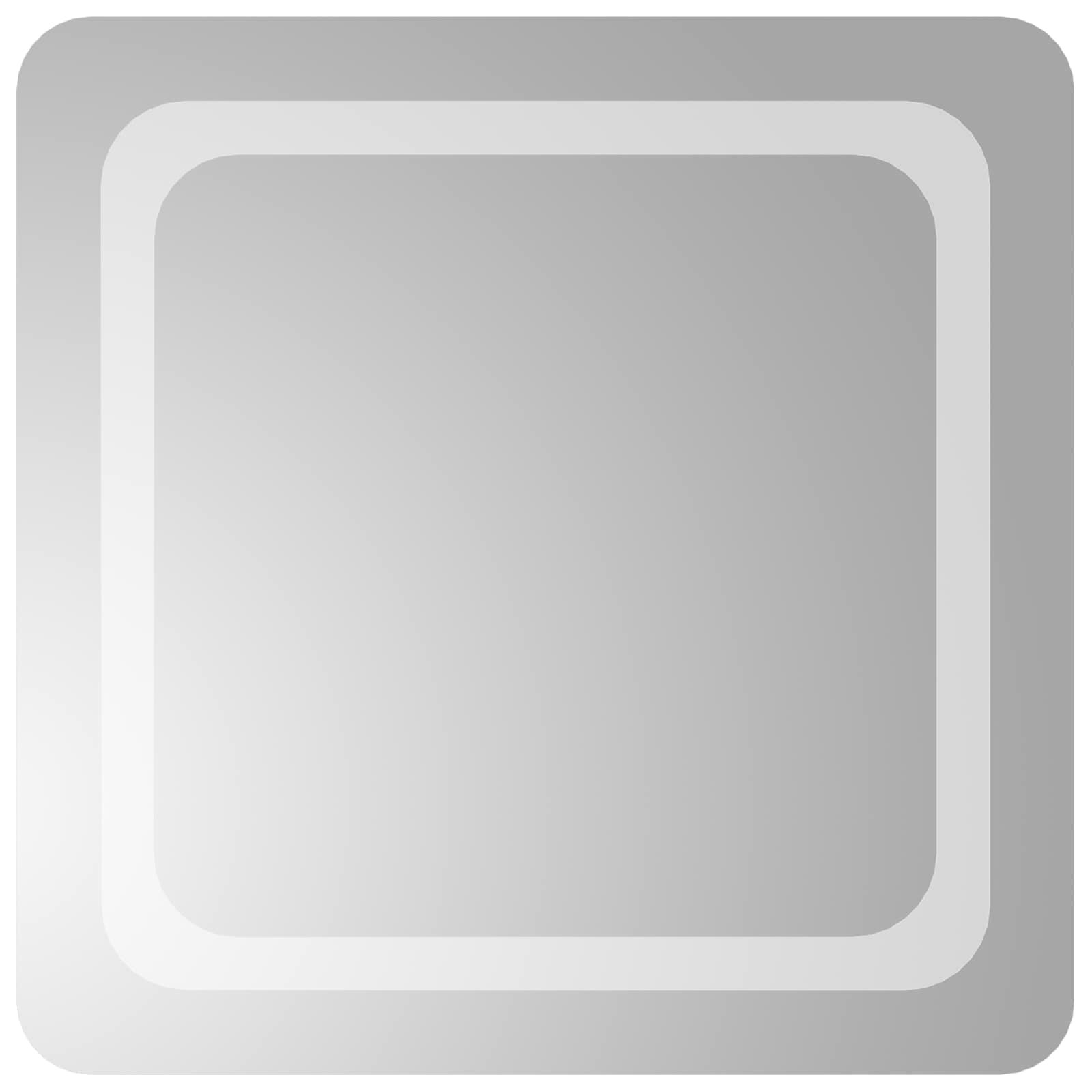 Lustro Łazienkowe LED 50x50 cm Przezroczyste ze Szkła Hartowanego