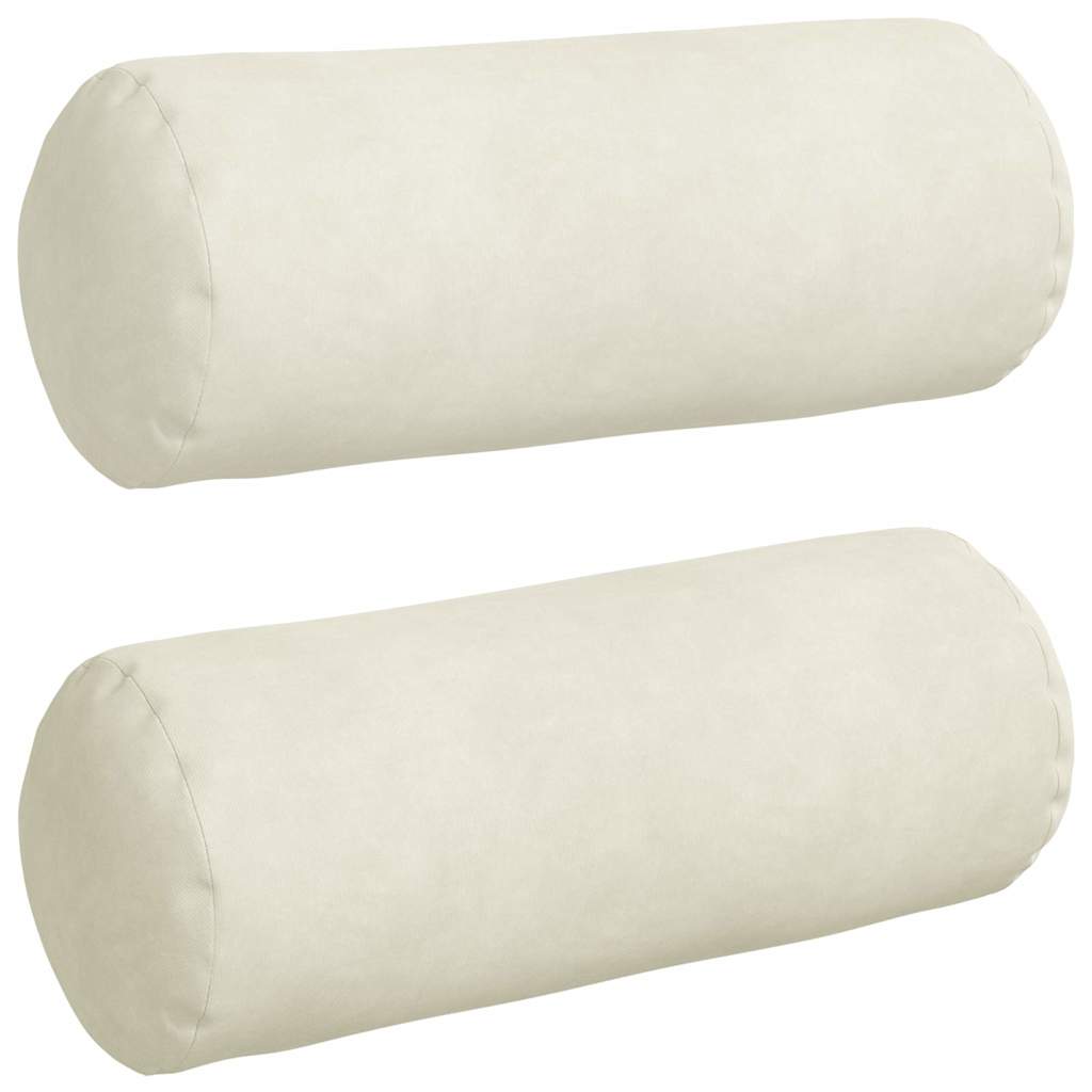 Poduszki Wałkowe 2 pcs Kremowy Ø 15 x 40 cm Tkanina sztruksowa