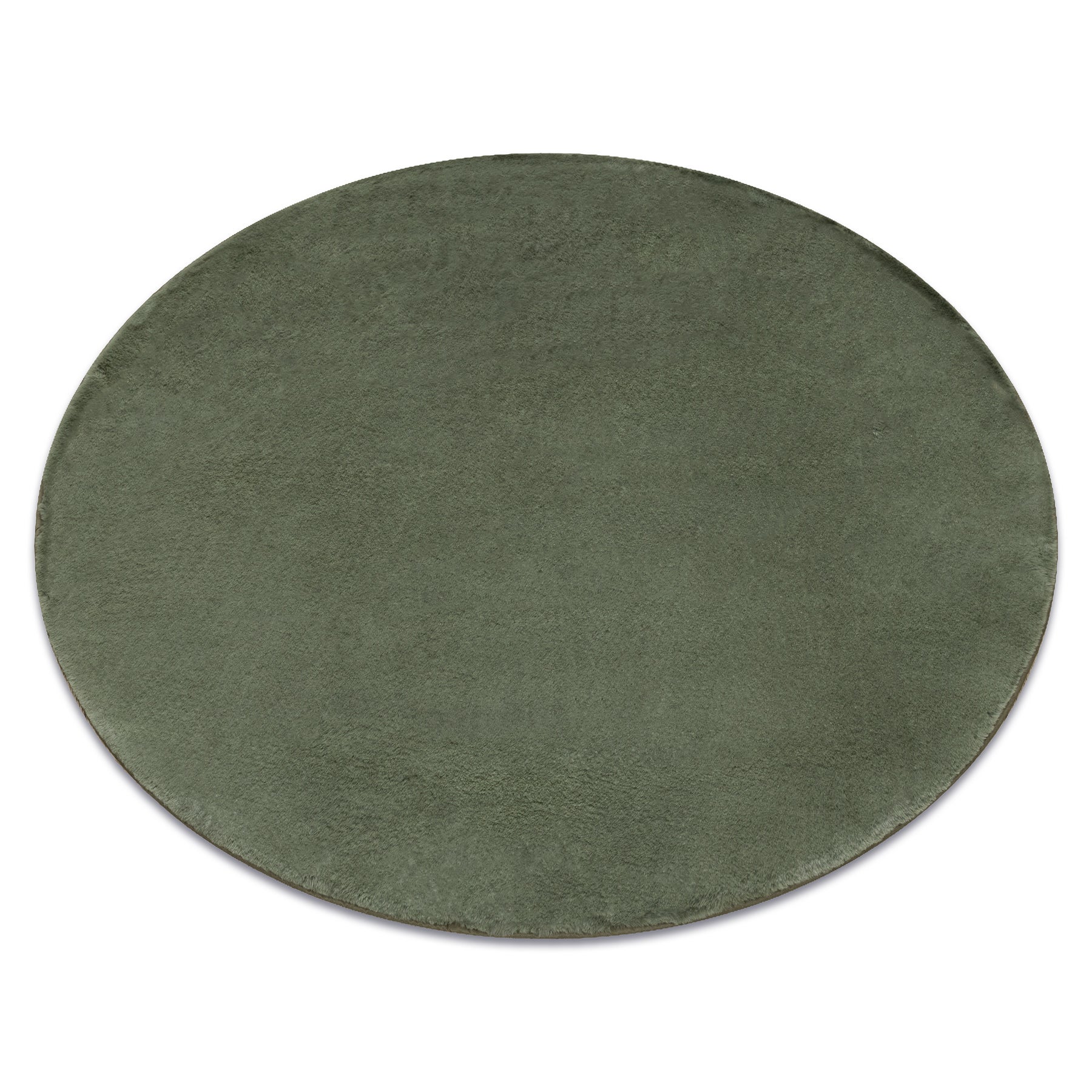 Dywan POSH koło Shaggy zielony gruby, pluszowy, antypoślizgowy, do prania koło 80 cm